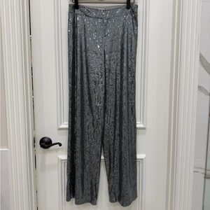 Silver Gray Sequin Wide-Leg Pants by Target A New Day